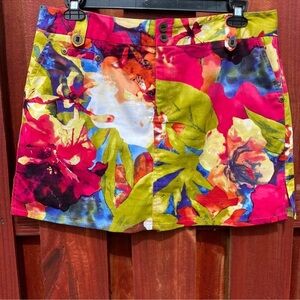 Bay Studio Vibrant Colorful Floral Skort Size 10